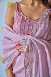 Naina Champagne Chiffon Silk Saree